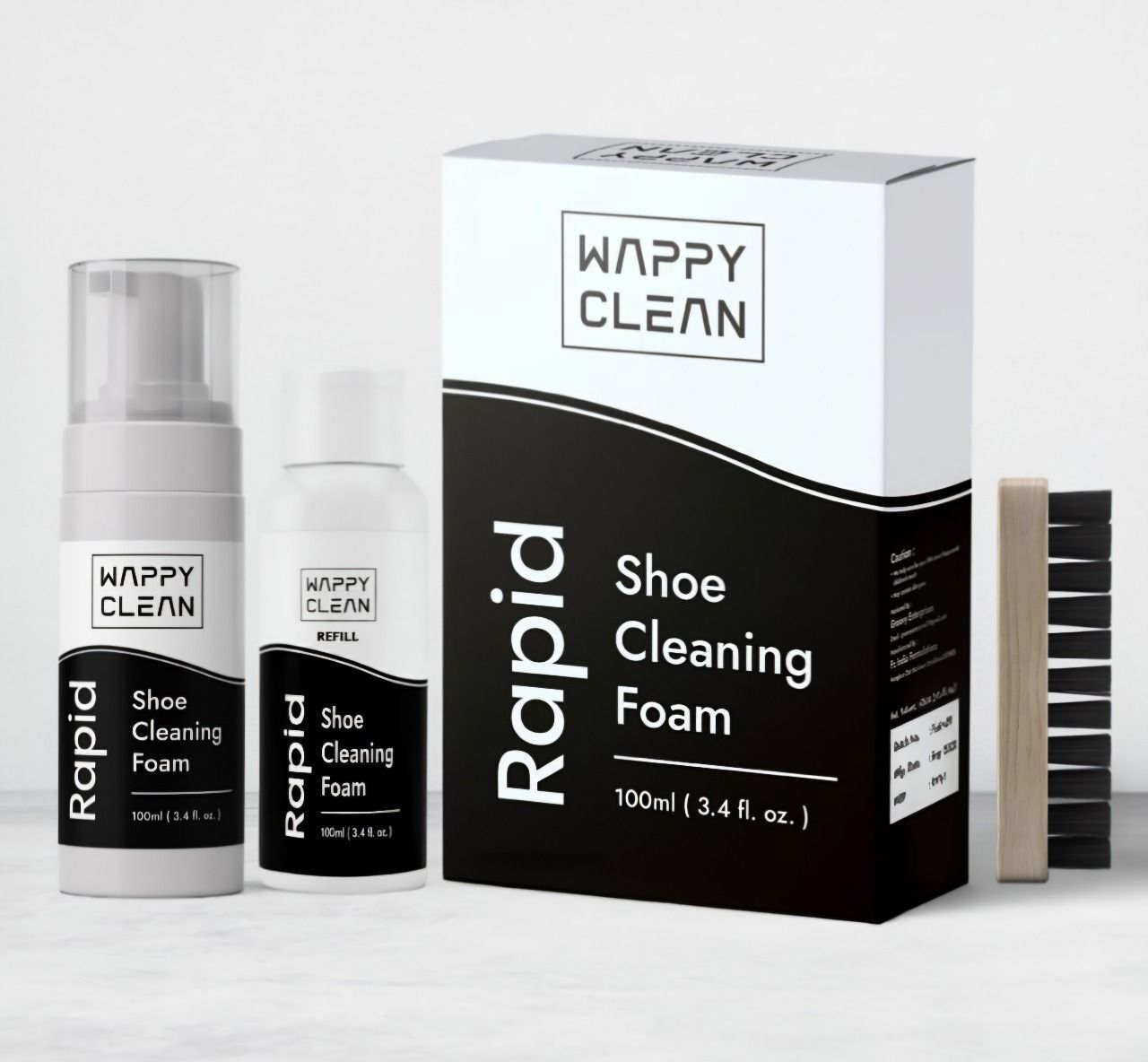 wappy clean Shoe Sneaker Foam with Refill and Brush Cleaner-image-43