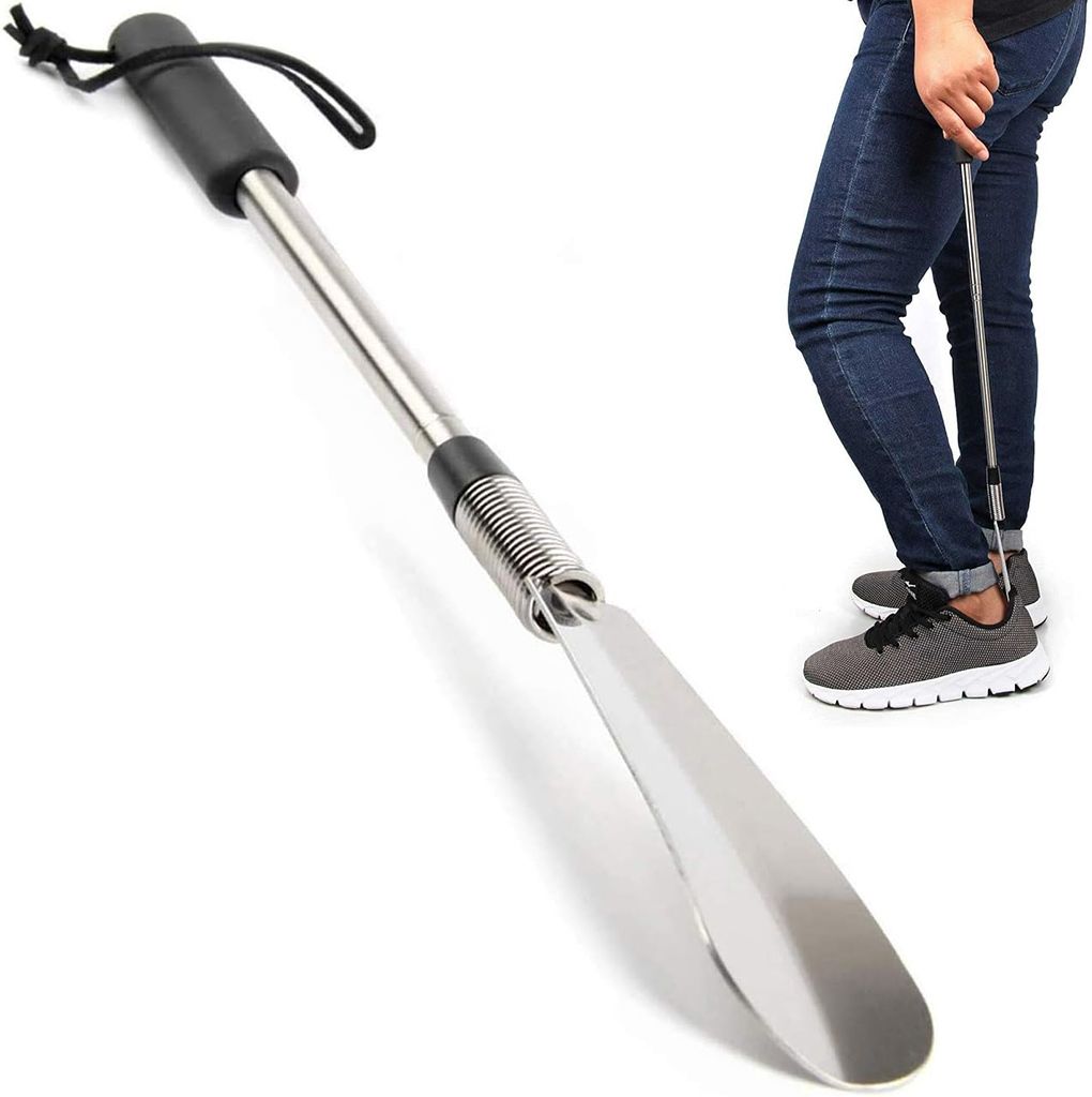 Zibuyu Retractable Metal Shoe Horn 307 Inches Long Handle Stainless Steel Adjustable Shoe Tree-picture-11