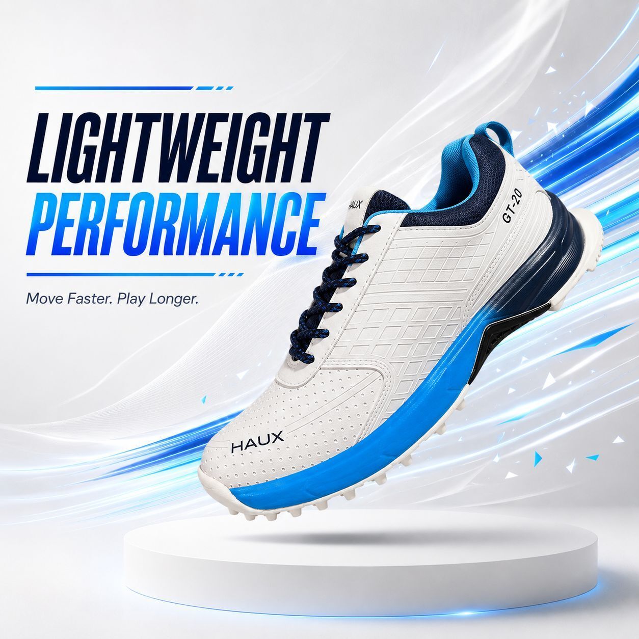 haux GT-20 Men's Cricket Shoes with Lightweight Anti-Slip Cricket Footwear Sneakers For Men-picture-16