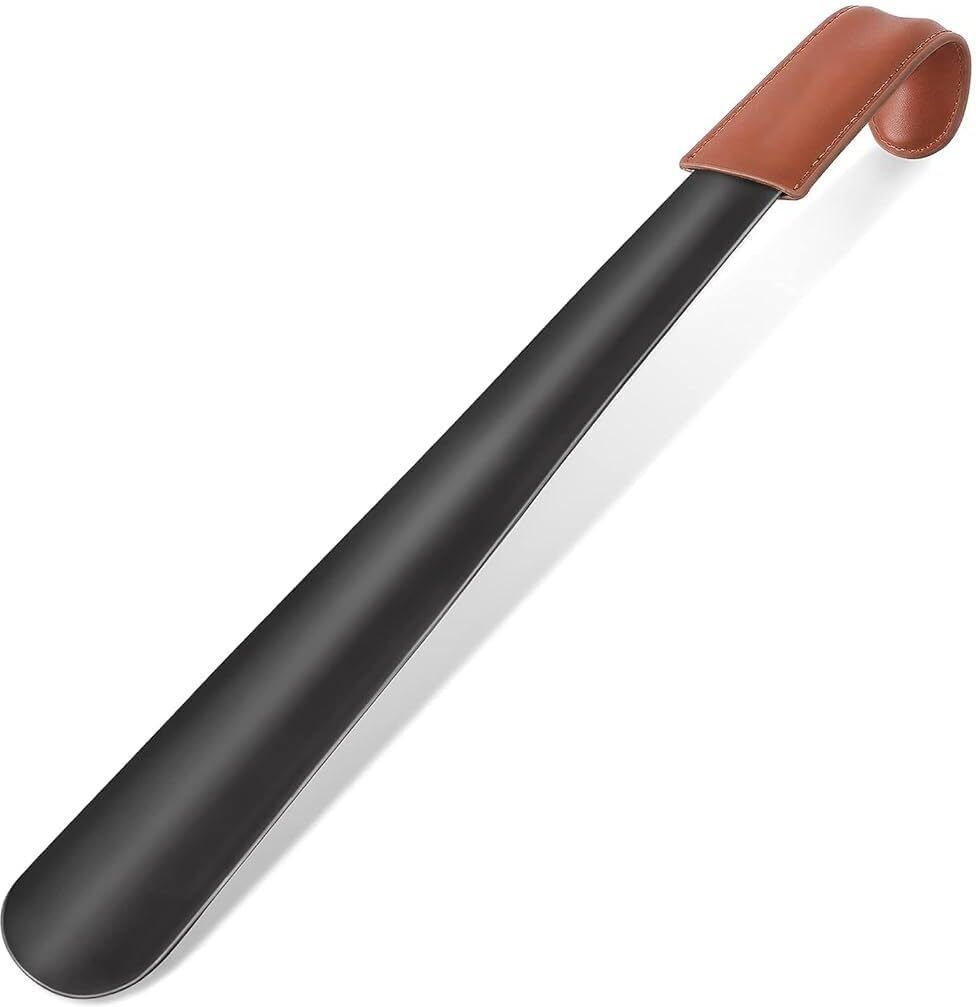 ELEPHANTBOAT Shoehorn long handle stainless steel with leather grip for men women kids Shoe Tree-image-45