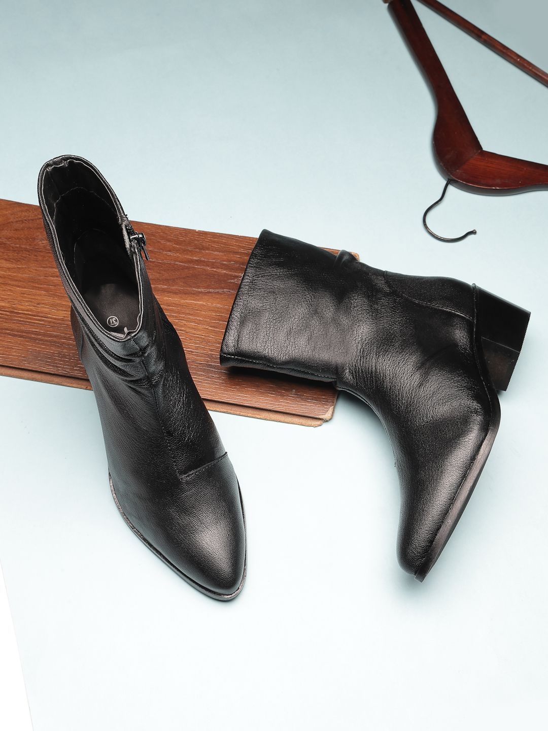Genuine Leather Comfort Casual Slip On Solid High Ankle Boots For Women-image-45