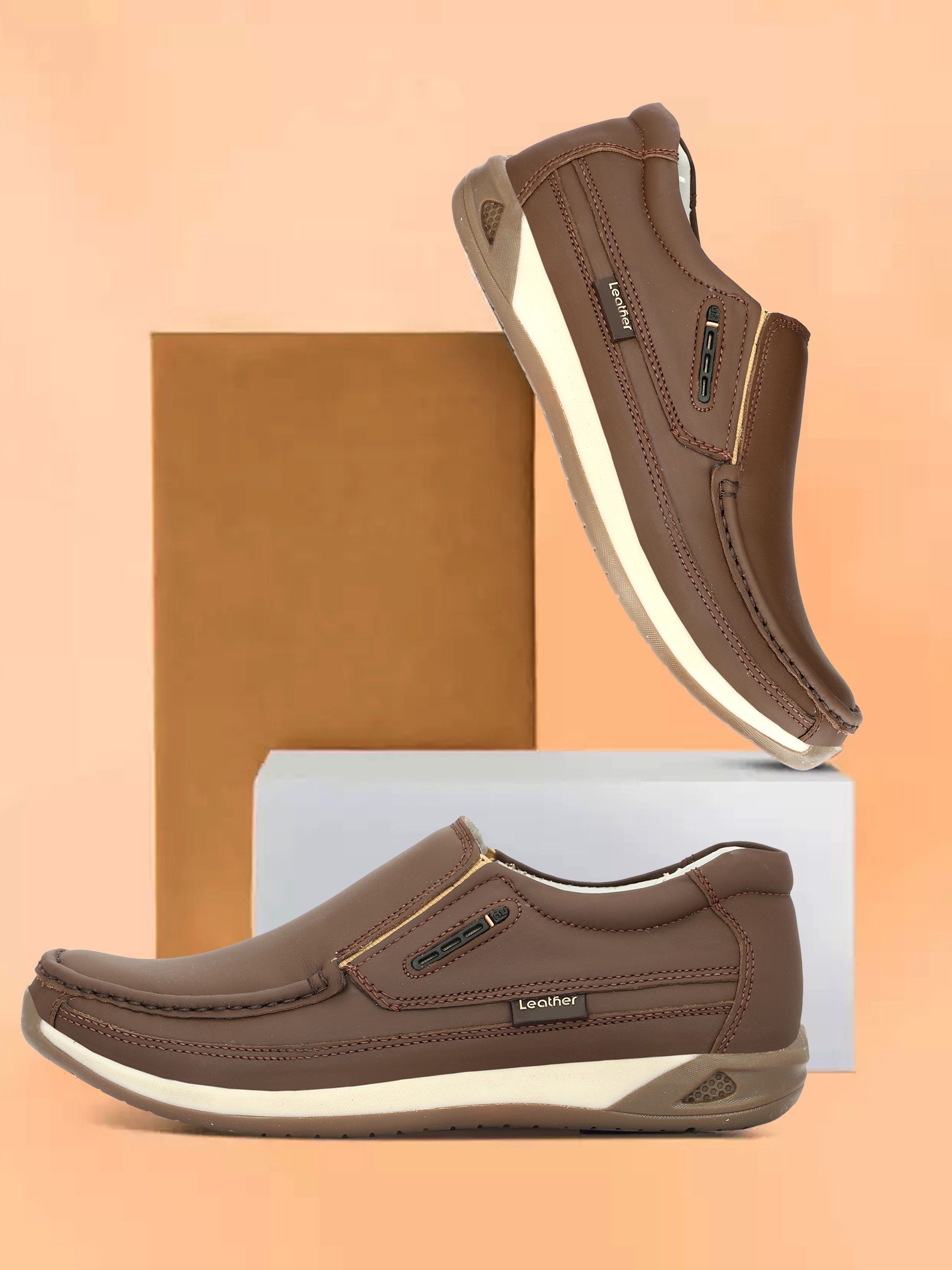 step feet Pure Leather Lifestyle Casuals For Men-picture-28