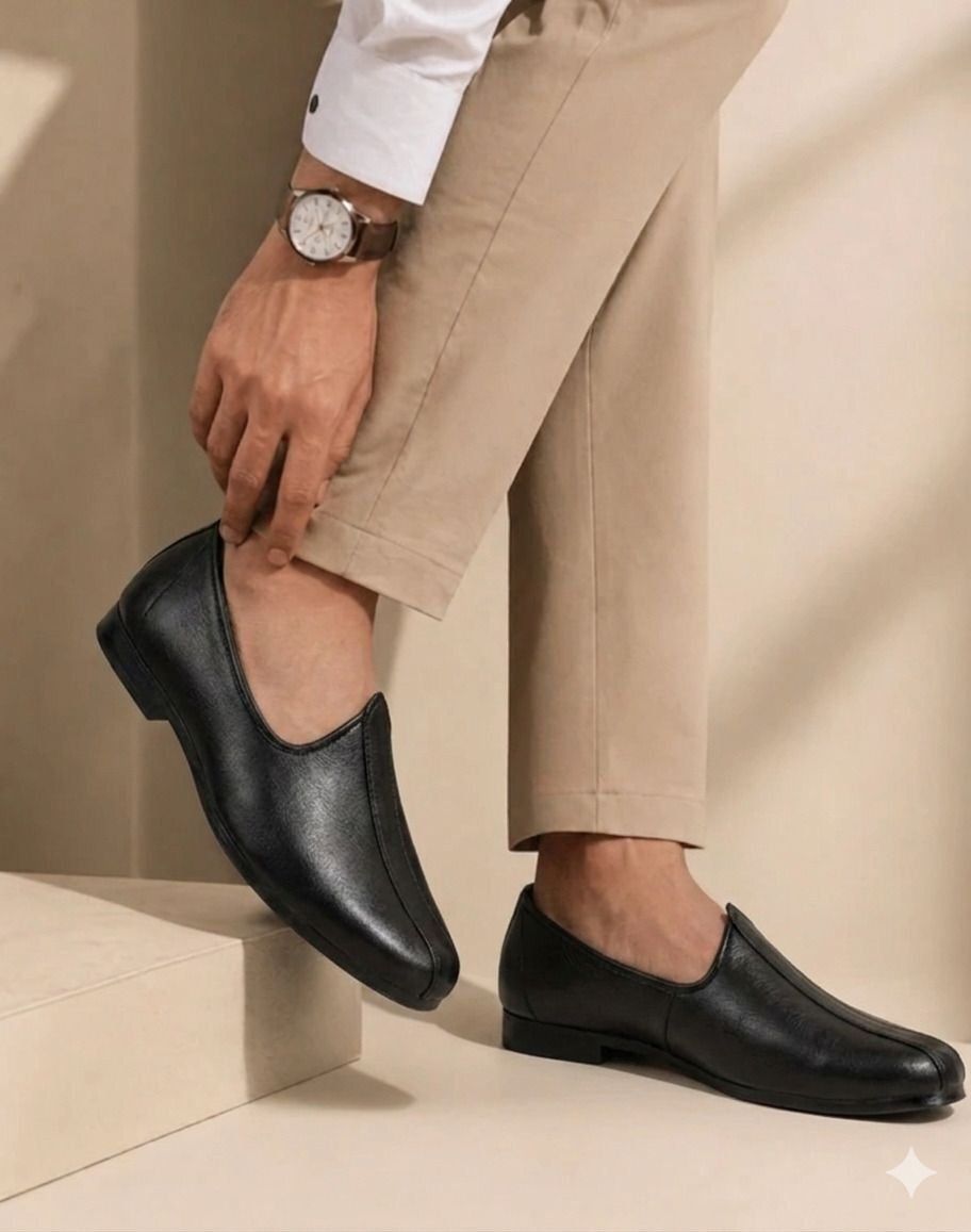 jaipuriya Men's classic black Jalsa,rajasthani,jaipuri mojri for men Slip On For Men-picture-17