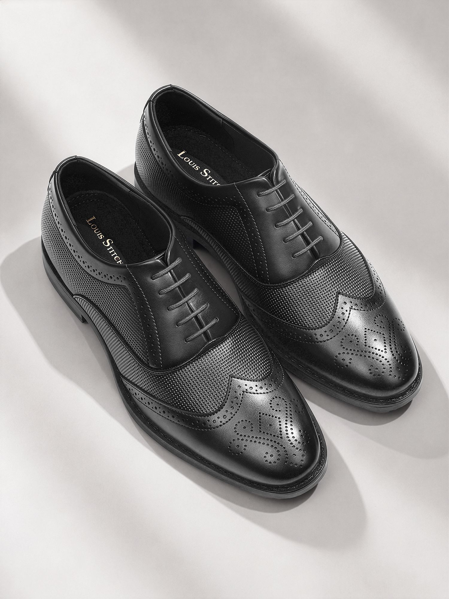 louis stitch Men’s Jet Black Formal Lace-Up Brogue Shoes, LSVSBG-1 Lace Up For Men-picture-12