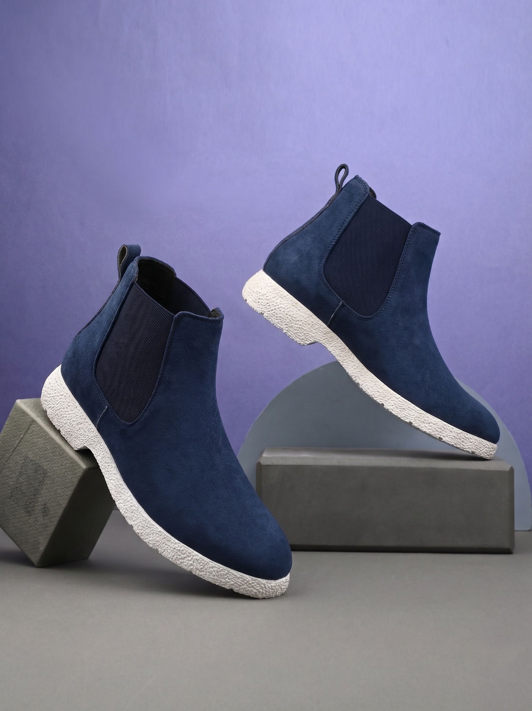 killer Men's Navy Chelsea Ankle Boots | Stylish Slip-On Casual Boots Boots For Men-picture-27