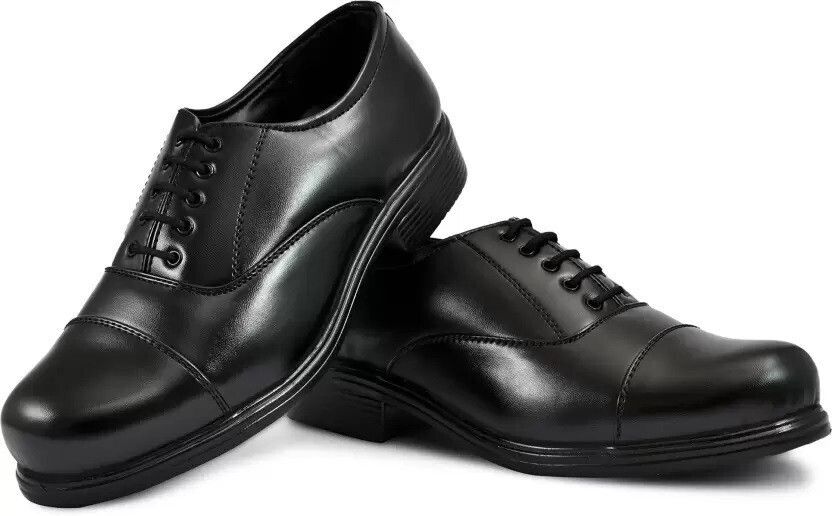 joker Light Weight Faux Leather and Oxford Police Shoes For Men Boots Lace Up For Men-picture-10