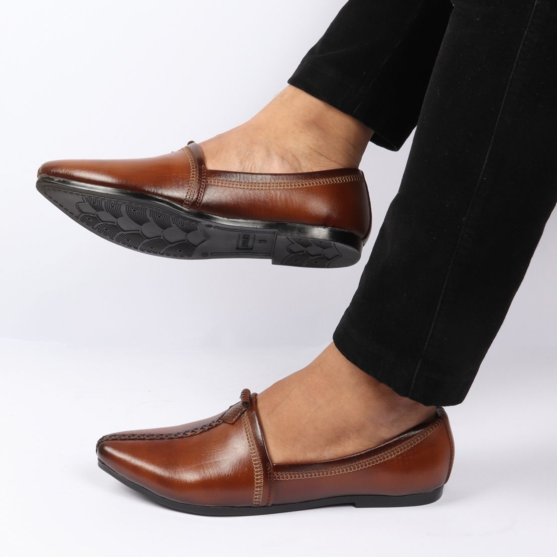 fausto Wedding Party Evening Broad Feet Ethnic Slip On Juttis and Mojaris For Men-picture-43