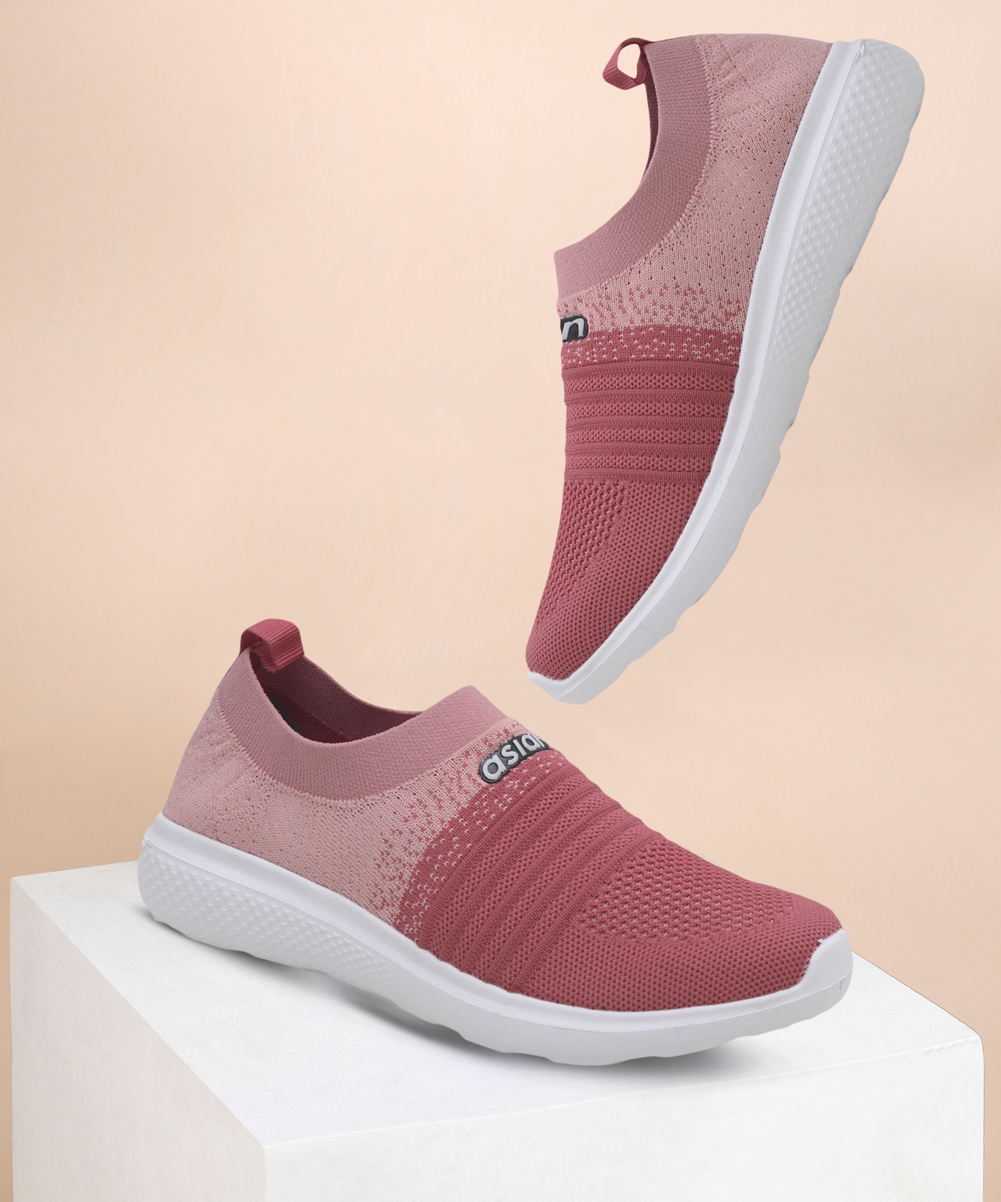Elasto-02 sports shoes for women | Running shoes for girls stylish latest design new fashion |casual sneakers for ladies | Lace up Lightweight peach shoes for jogging, walking, gym & party Running Shoes For Women-image-9