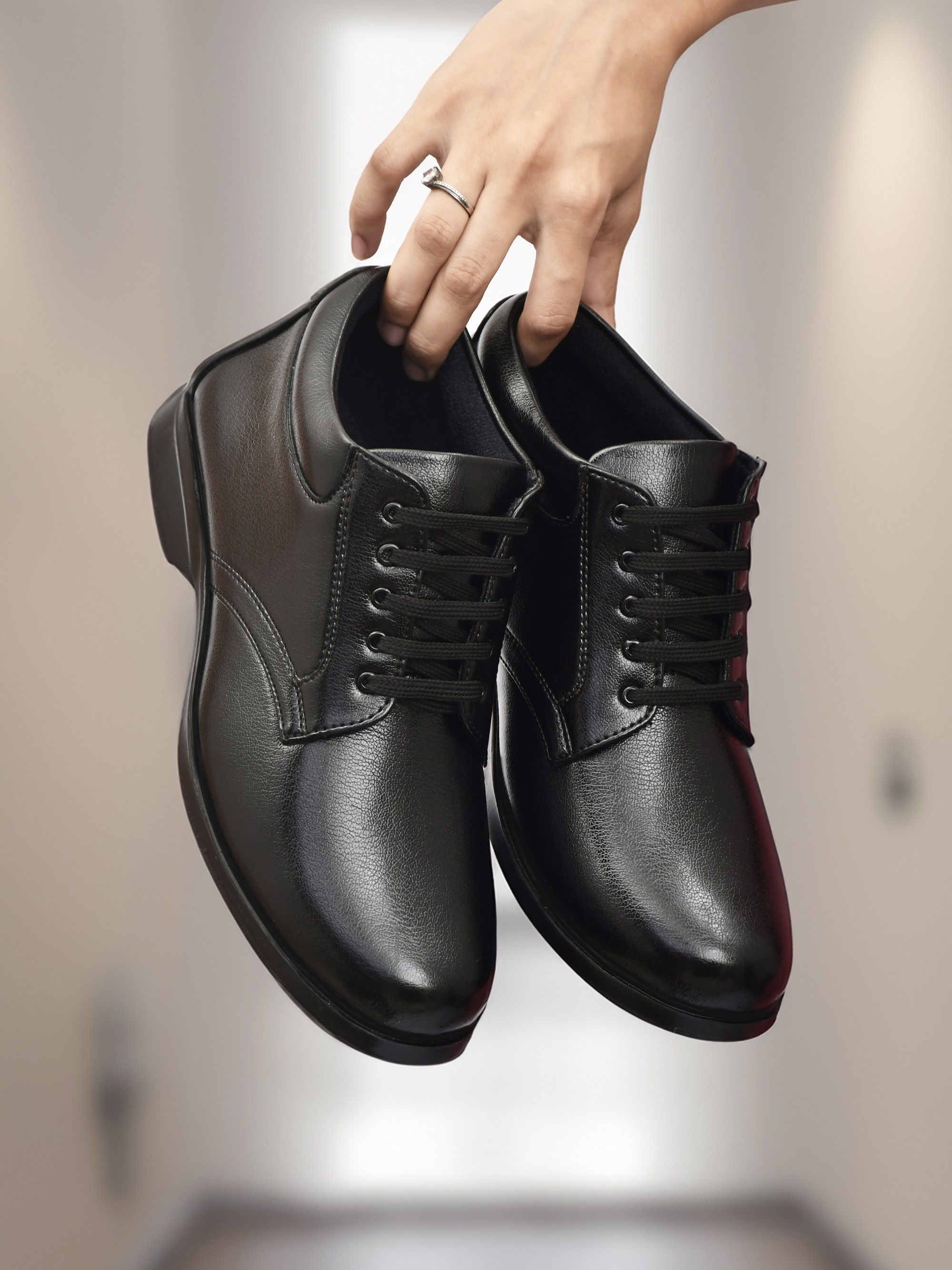 zixer Leather Mid-Top Formal Shoes Men's/Office Leather Shoe For Men/Derby Formal Shoe Lace Up For Men-picture-16