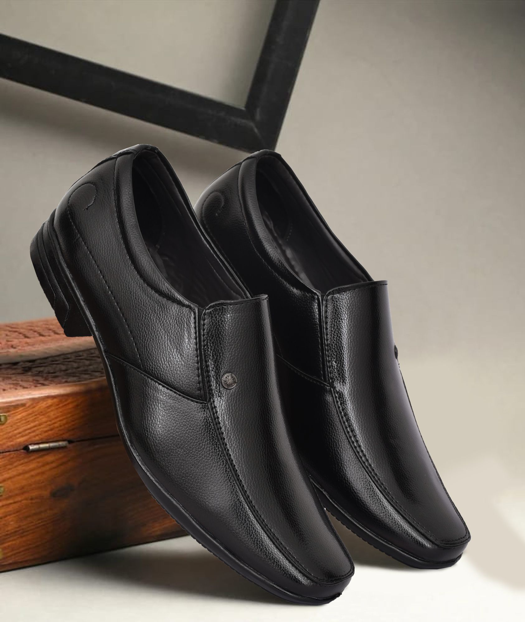 zenin Trending Black slip on Formal shoes/ Party Wear For Men-picture-23