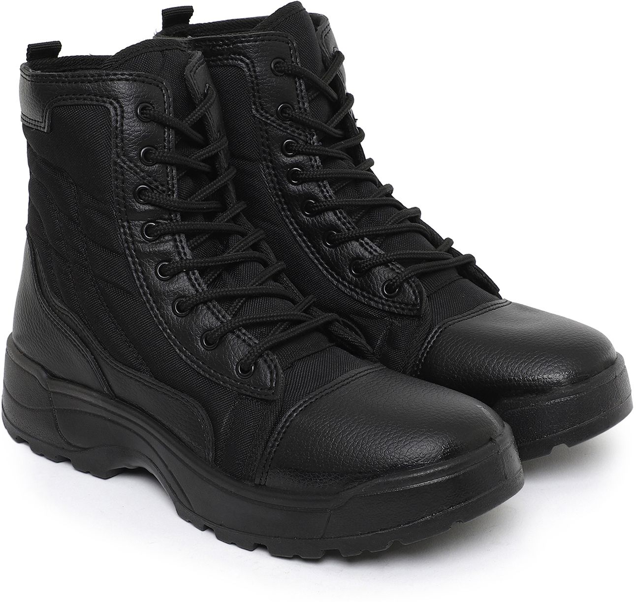 Goldstar Men's Ryder Boots High Ankle Black Style Lace-Up Boots Anti-Slip Sole Boots For Men