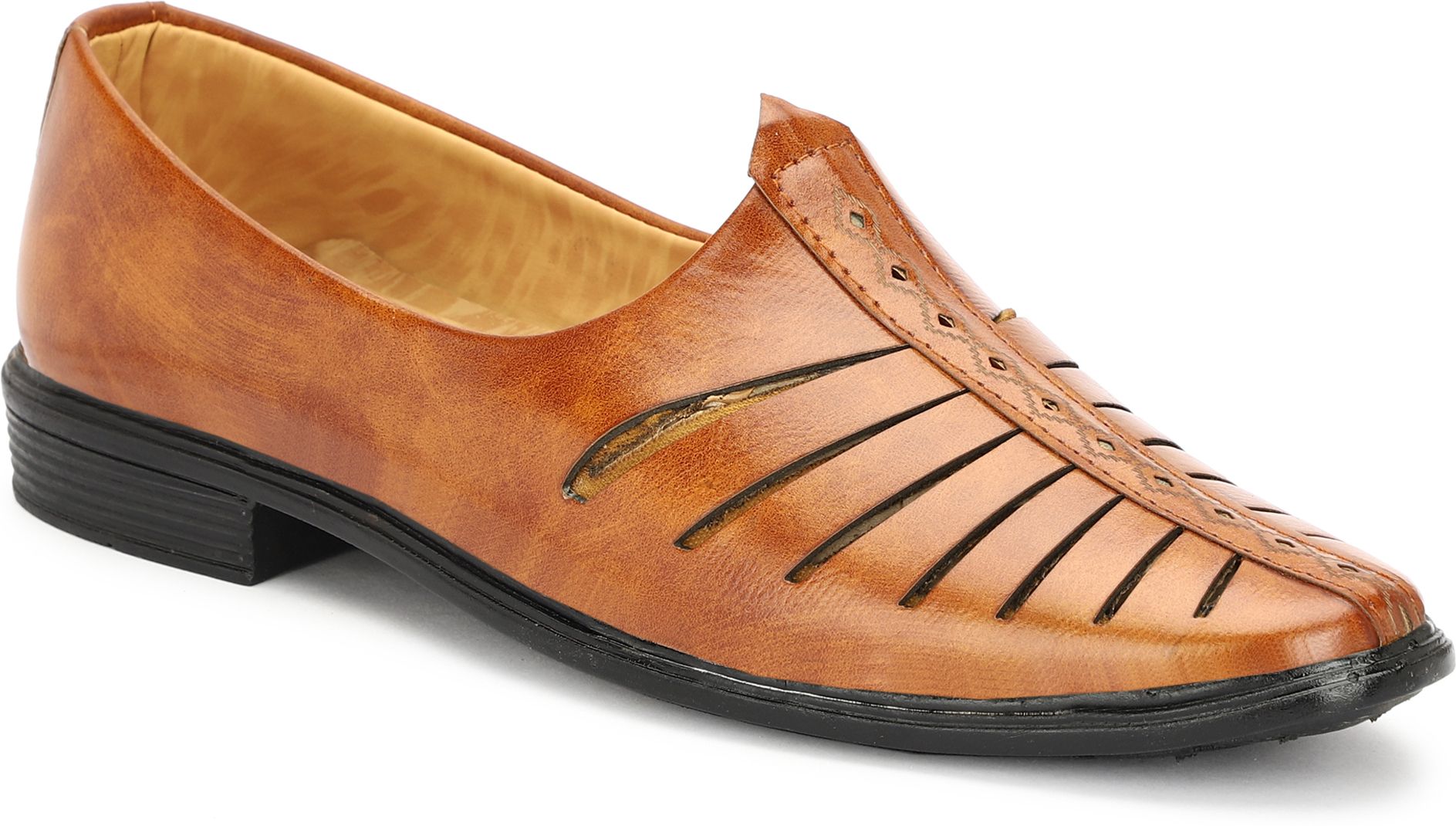 azzoken Festive Celebrations rajasthani nagra shoes Mojari Jutis For Men-picture-16