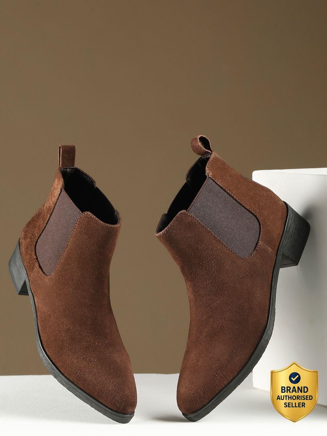 teakwood leathers Women's Brown Genuine Leather Chelsea Boots Boots For Women-picture-14