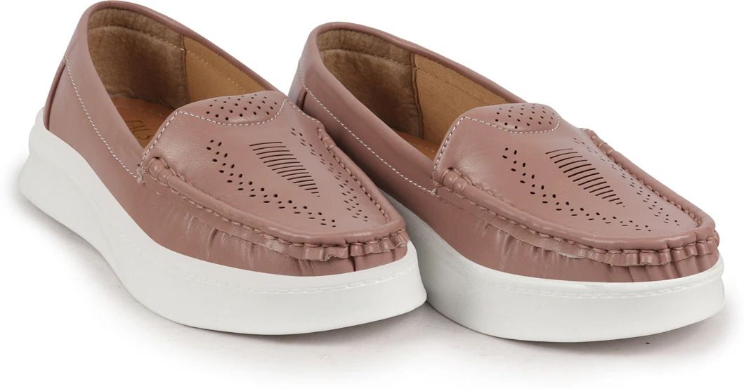 Perforation Laser Cut Stitched Casual Slip On Loafer|Work|Outdoor|Office Wear Slip On For Women-image-10