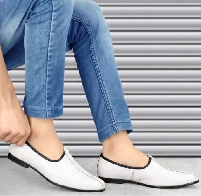 Men's Jalsa Jutti,Jutis For Men WHITE Slip On For Men-image-30