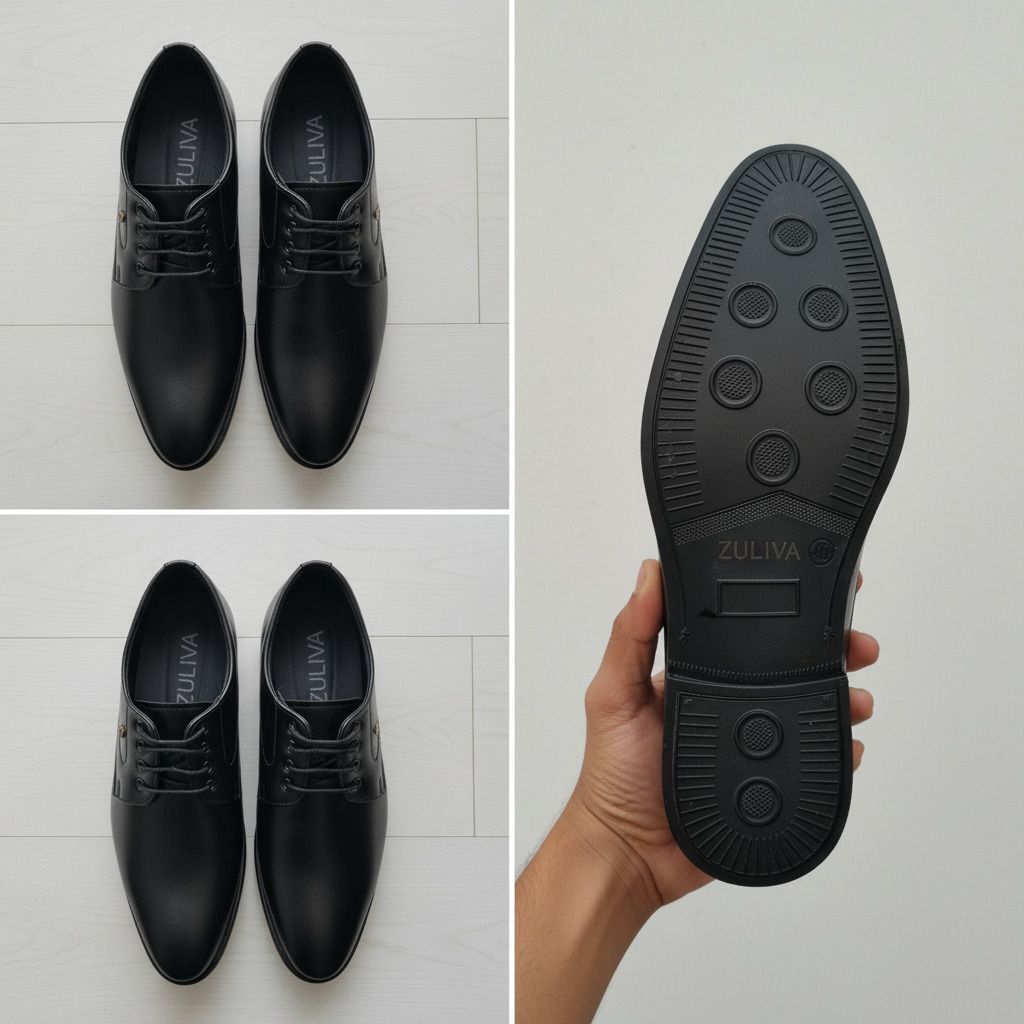 Men's Premium Oxford Derby Formal Shoes|Black Lace Up Office Wear Business shoes Corporate Casuals For Men-image-5