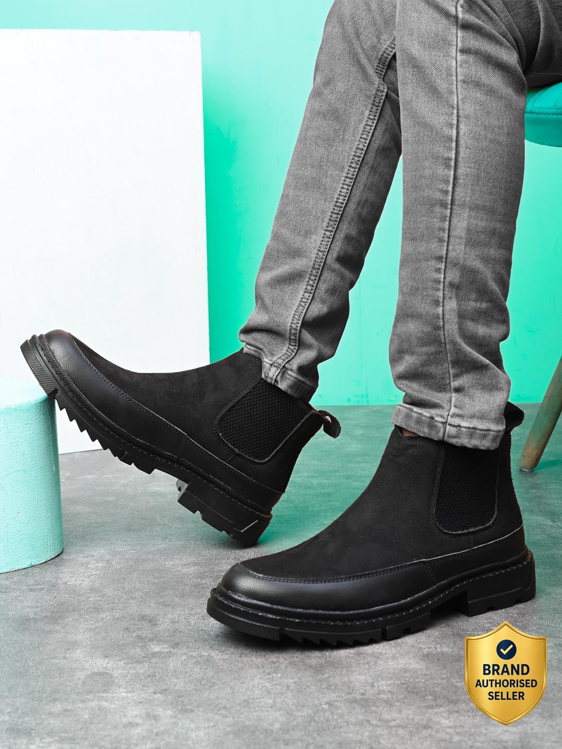 here&now Black Casual Boots For Men Boots For Men-picture-19