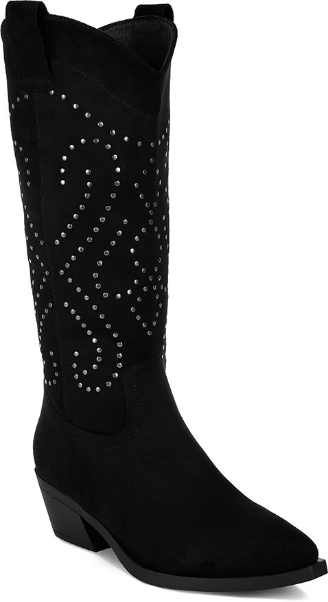 Studs Embellished Cowboy Boots For Women-image-30