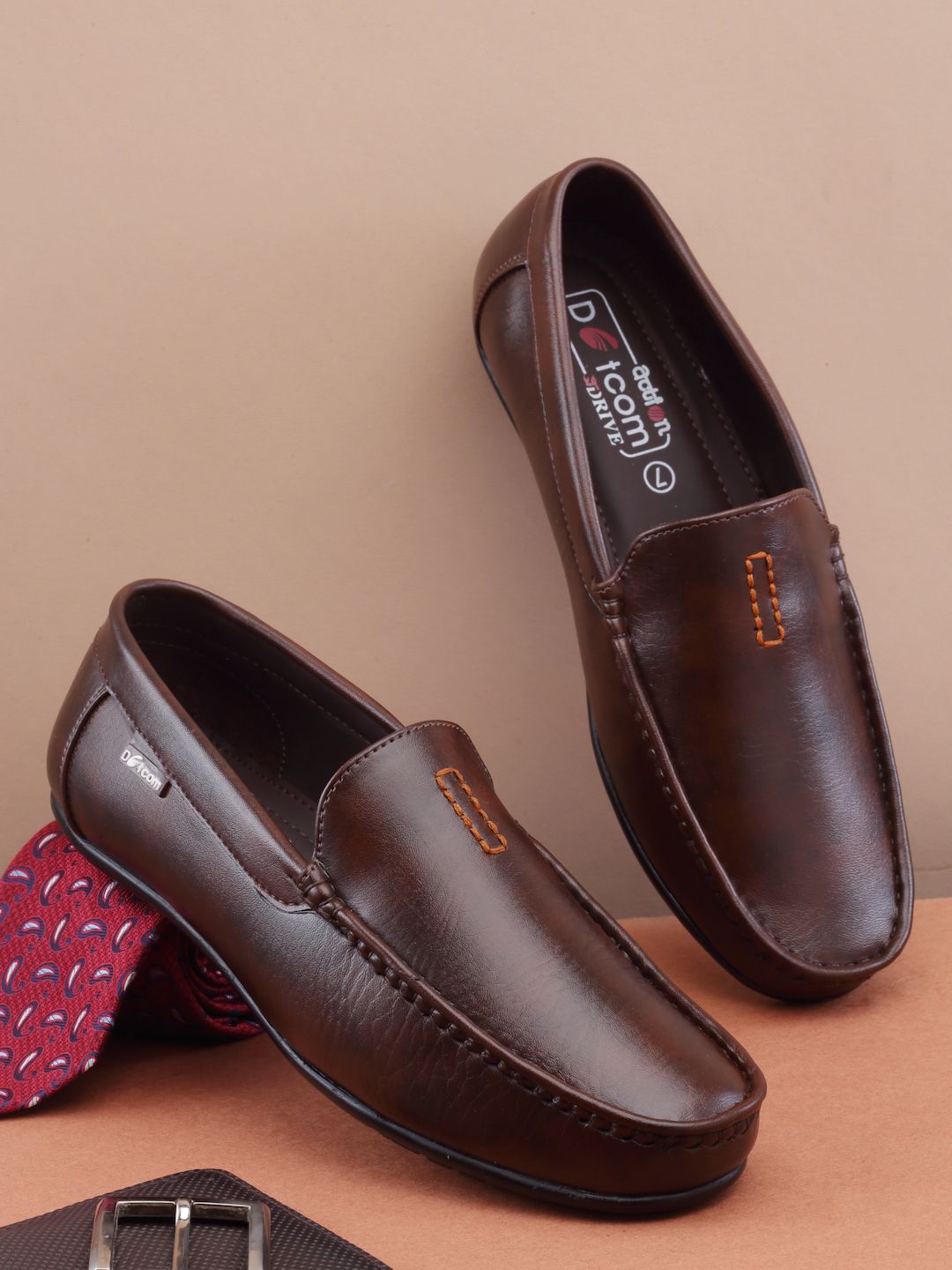 Action Dotcom DRIVE-45 Light Weight,Comfortable,Trendy, Synthetic,Leather Loafers For Men