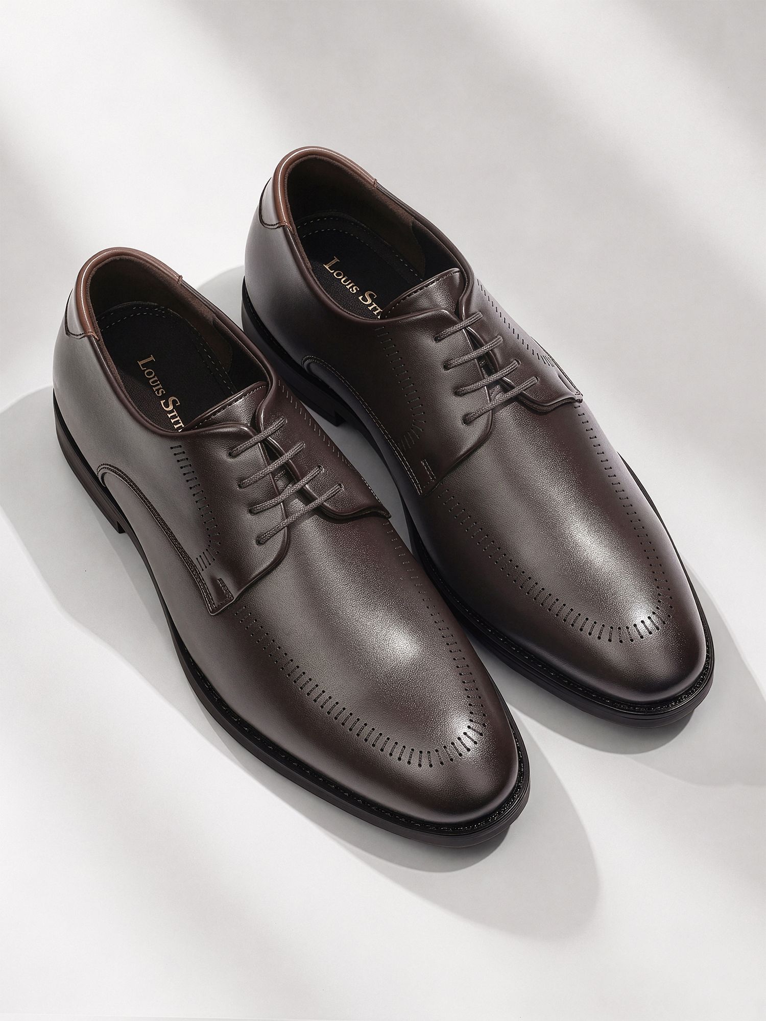 louis stitch Men’s Brunette Brown Formal Lace-Up Derby Shoes, LSVSWC-1 Derby For Men-picture-35