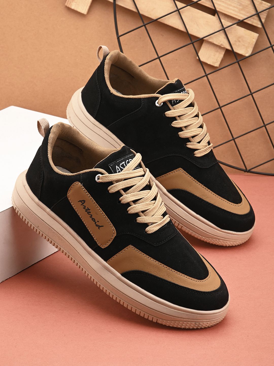 ASTEROID Fashion Colorblock Men's Casual Partywear Sneakers Black Shoes Sneakers For Men-picture-18