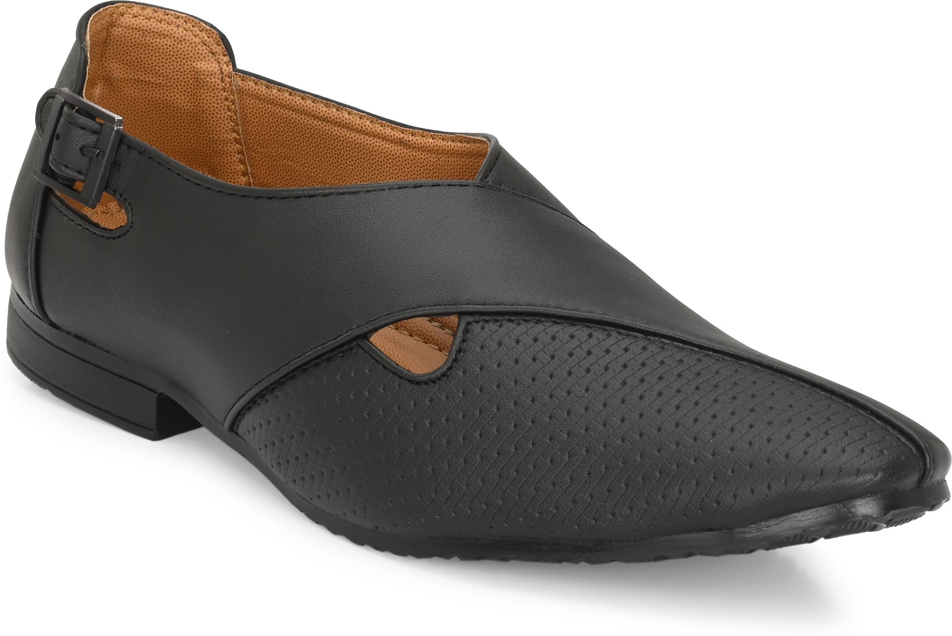 stylelure Ethnic Premium Leather Black Formal Peshawari sandals|Summer|Trendy Slip-On Outdoors For Men-picture-10
