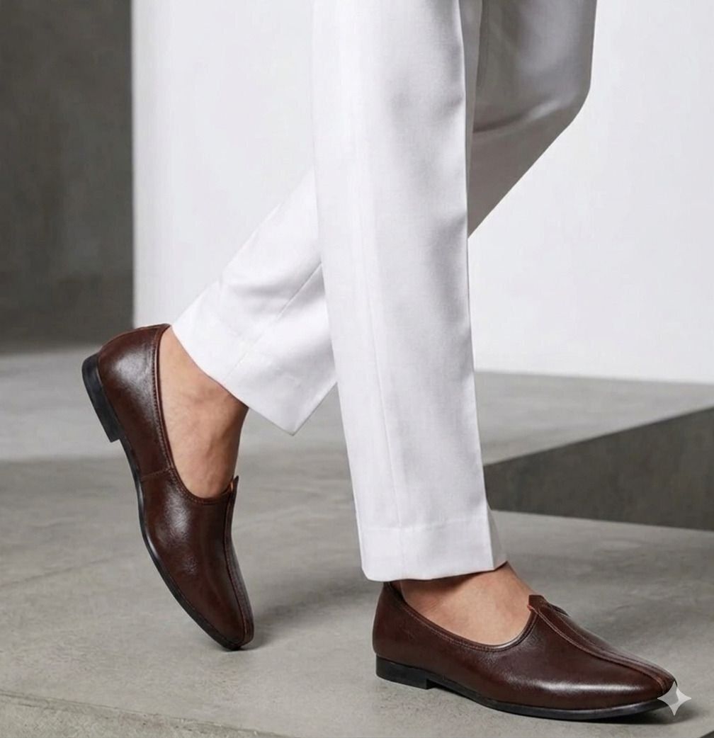 jaipuriya Men"s dark brown traditional Jalsa,comfortable ethnic footwear For Men BROWN Slip On For Men-picture-12