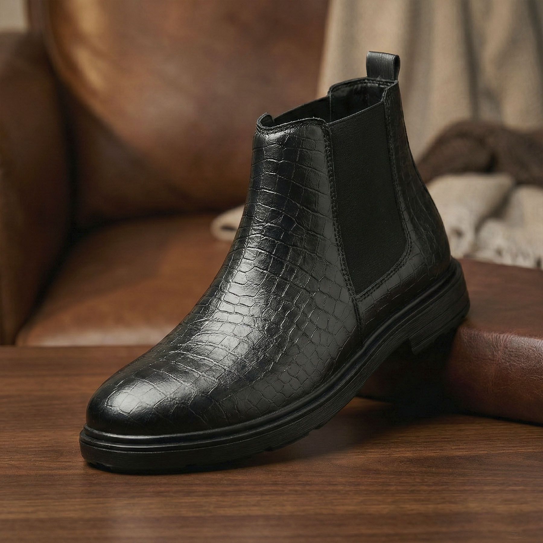 bxxy Men's Latest Formal Textured Faux Leather Chelsea Slip-on Boots Boots For Men-picture-45
