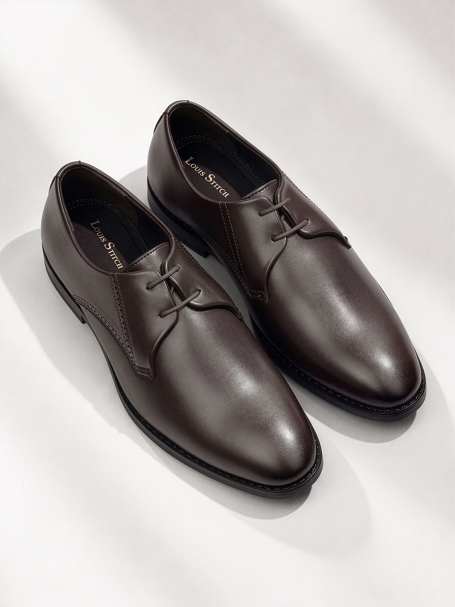 louis stitch Men’s Brunette Brown Formal Lace-Up Derby Shoes, LSVSPL-2 Derby For Men-picture-11