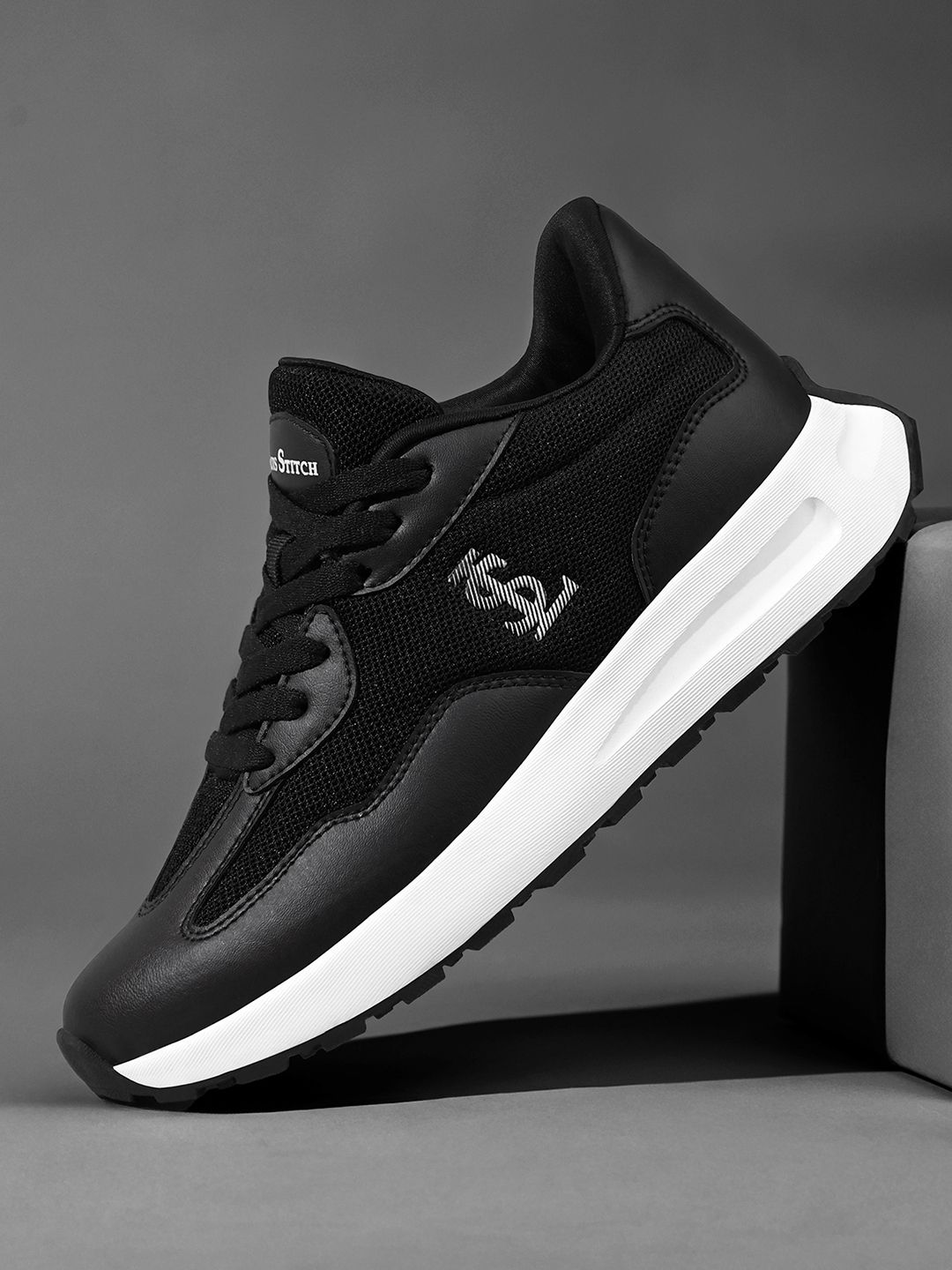 Charcoal Black Athleisure Sport Shoes, Casual Sneaker & Athleisure Wear Sneakers For Women