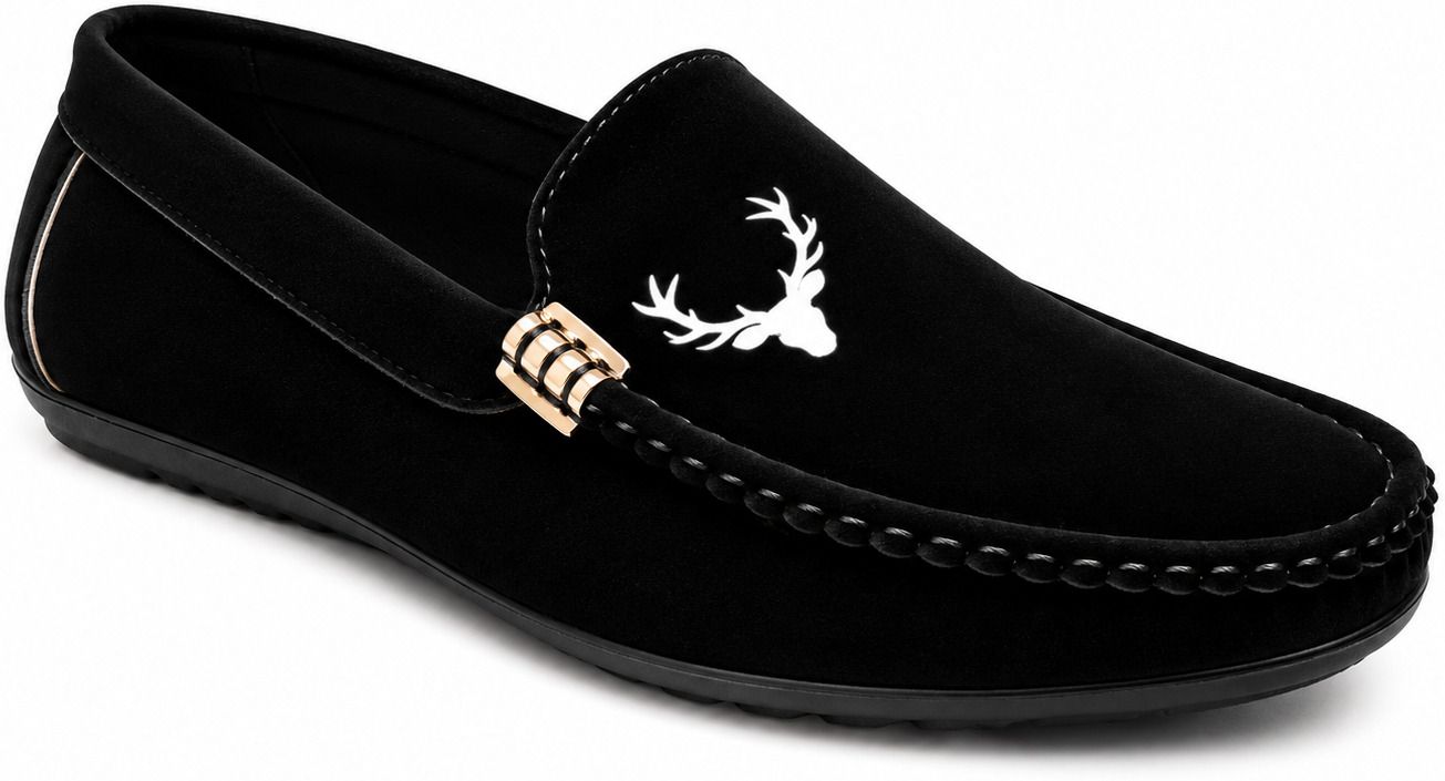 Men Black Velvet Loafers Stylish Slip On Party Wear Casual Shoes for Men Casuals For Men-image-35