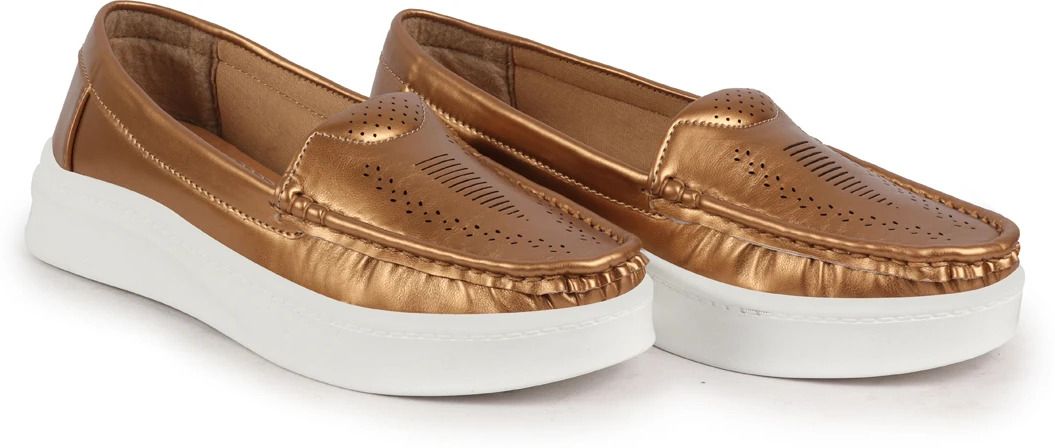 fausto Perforation Laser Cut Stitched Casual Slip On Loafer|Work|Outdoor|Office Wear Slip On For Women-picture-35