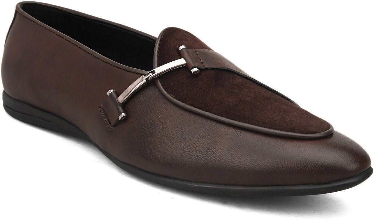 anouk Men’s Brown Synthetic Leather Slip-On Loafers | Formal Party Wear Shoes Loafers For Men-picture-10