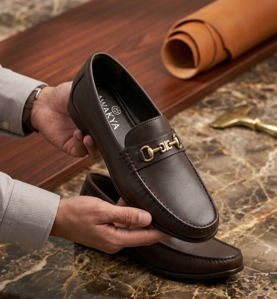 AWAKYA Luxury Tan Loafers for Men | Soft Cushioned Comfortable Formal Shoes Loafers For Men-image-22