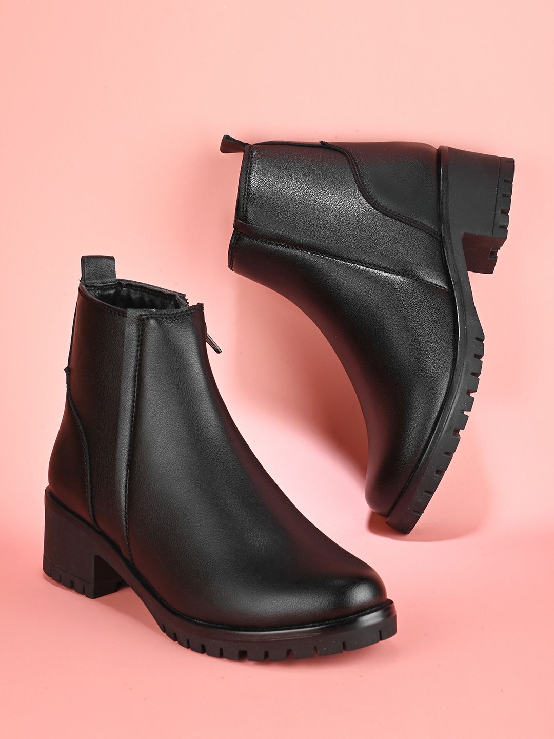 Women Solid Colour High Ankle Length Zip Closure Boots Boots For Women