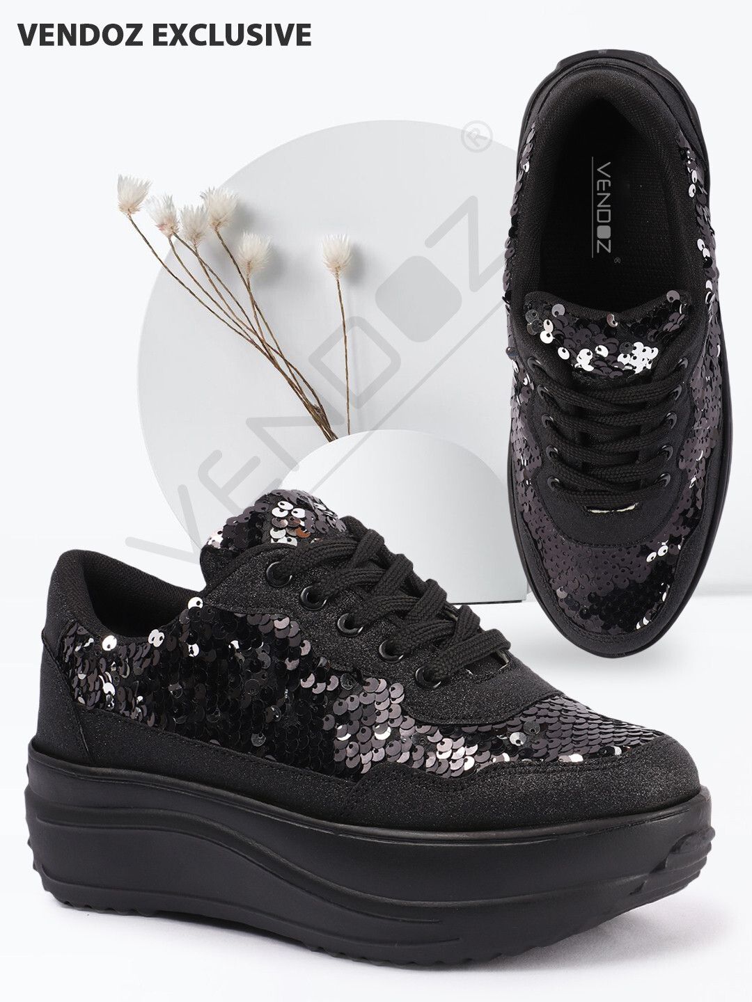 GLITTERY PARTY AND CASUAL WEAR Sneakers For Women-image-7