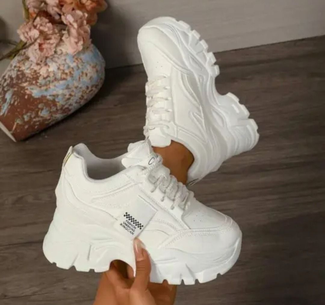 "OP TrendyWave White Black Edge Chunky Sole Fashion Sneakers for /Women" Running Shoes For Women-image-5