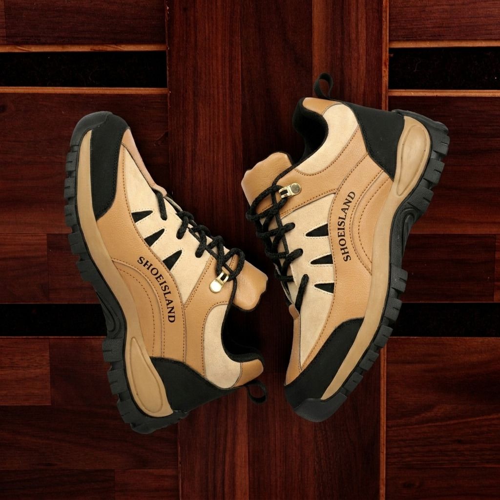 Men's Brown Leatherette Boots Riding Hiking Ankle Length Casual Shoes For Men Boots For Men-image-40