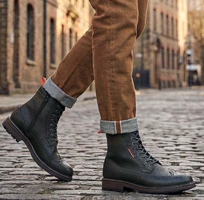 Sabastian Green Brouge High Tops Series 36 Boots For Men-image-26