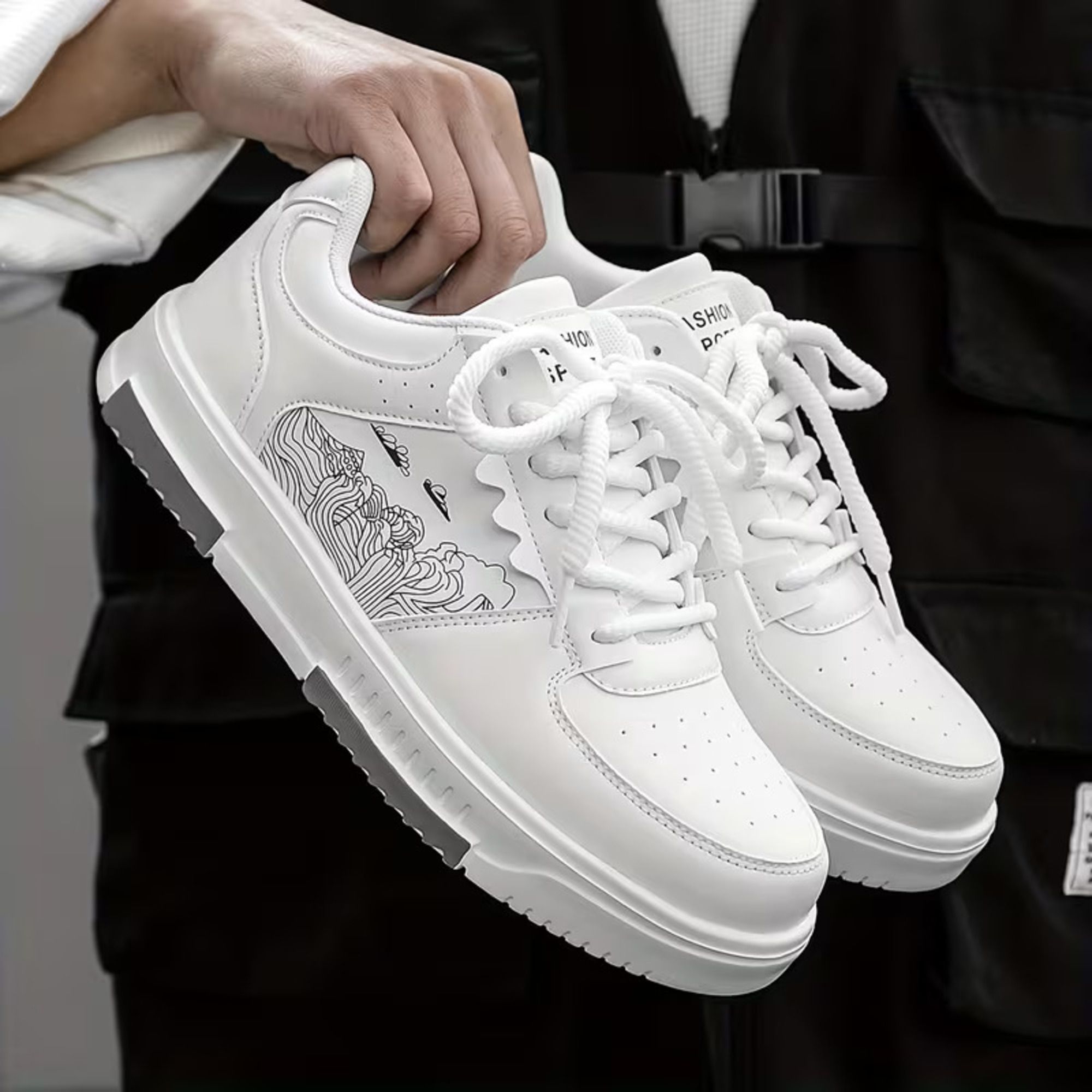 White Casual Sneakers | Stylish Lace-Up Lightweight Shoes for Men Sneakers For Men-image-26
