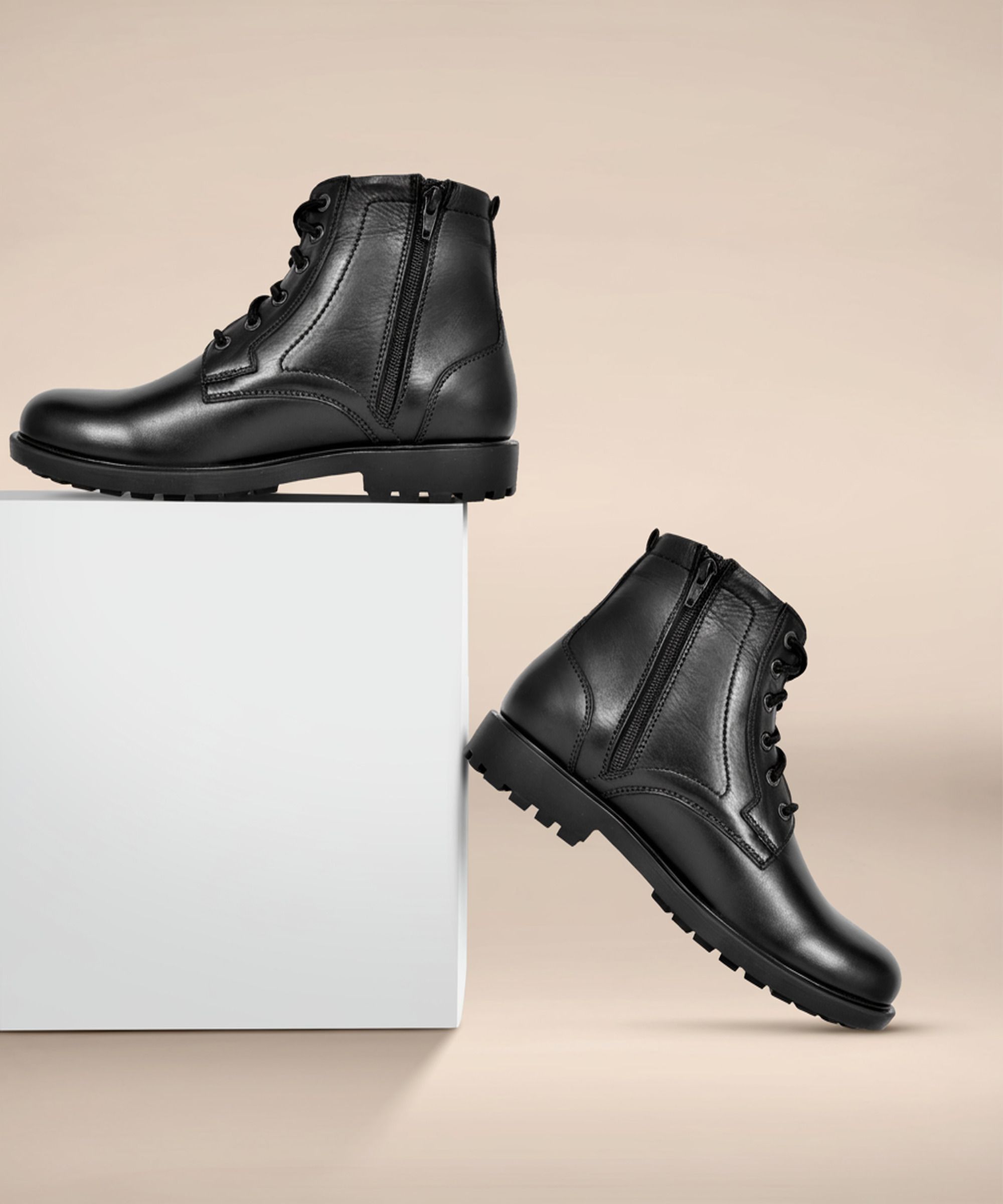allen cooper Black Combat Boots Boots For Men-picture-10