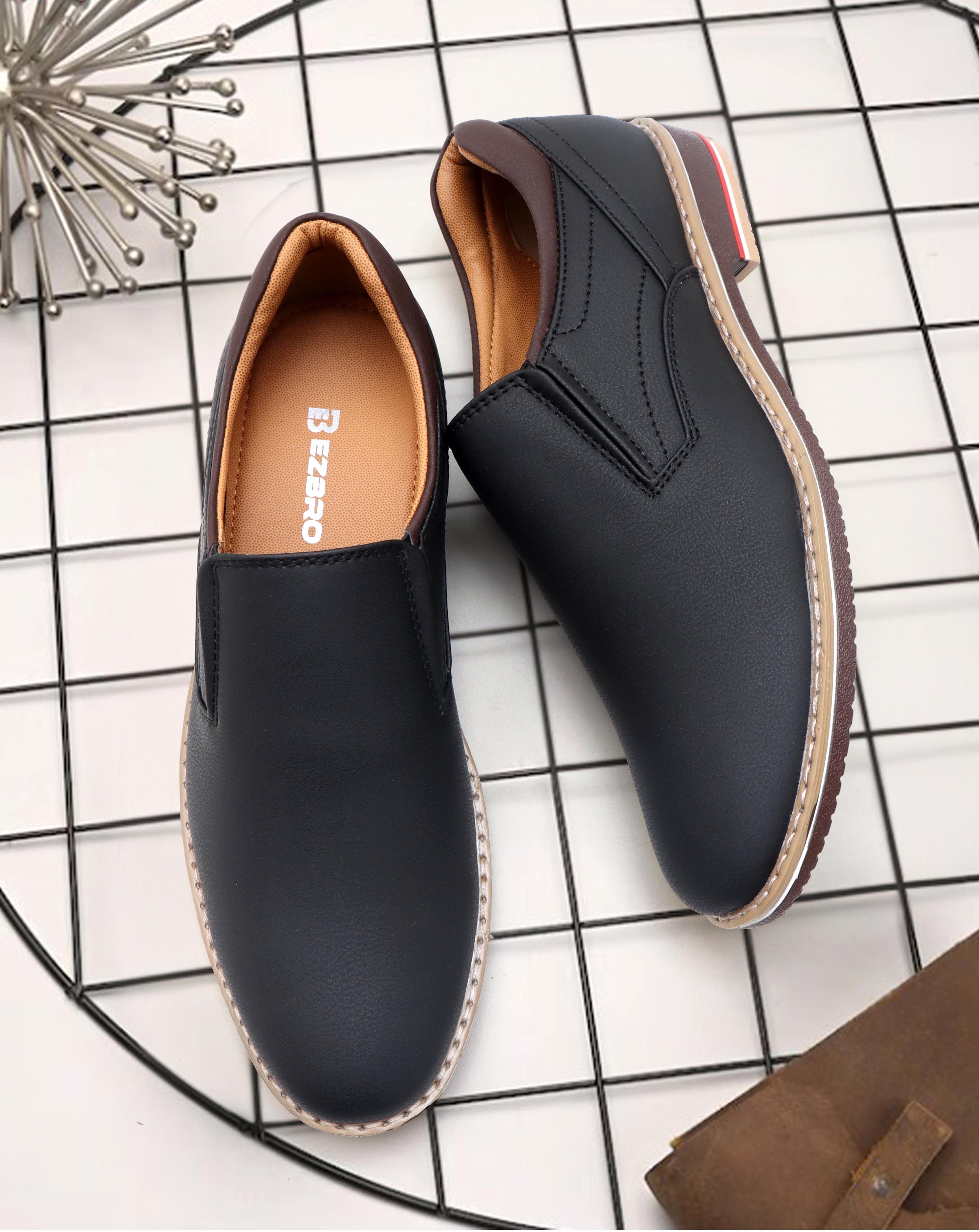 ezbro Men Black Casual Slip On Loafers | Stylish Outdoor Formal & Casual Shoes for Men Mocassin For Men-picture-41