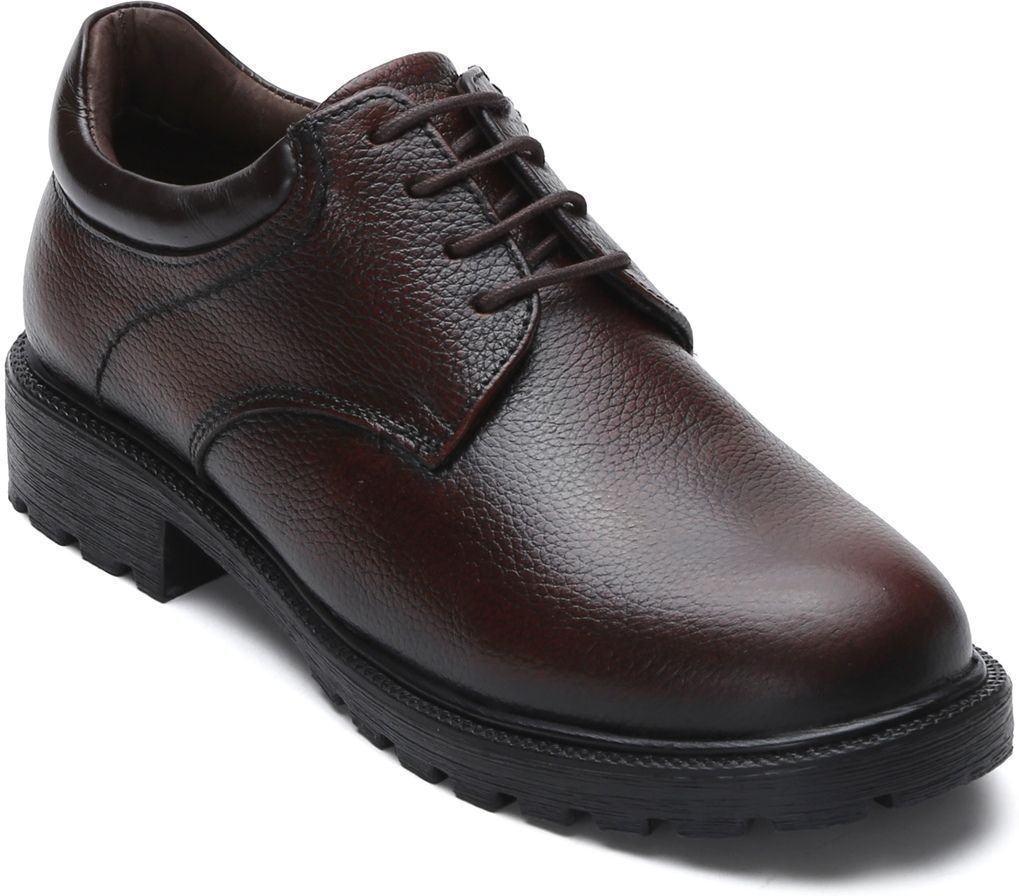 Genuine Leather Lightweight Comfort Trendy Premium Office/Party Lace-Up Derby For Women-image-2
