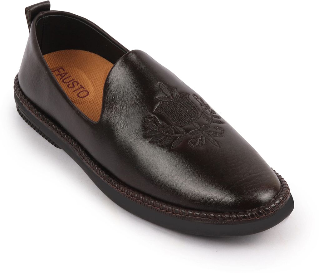 fausto Ethnic Party Wedding Embroidery Floral Design Stitched Prom Slip On Mojaris For Men-picture-18