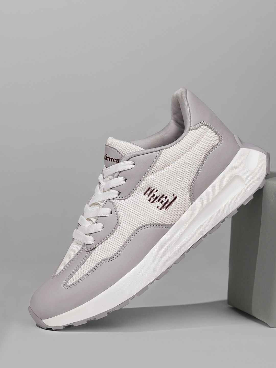 Grey and White Athleisure Sport Shoes, Casual Sneaker & Athleisure Wear Sneakers For Women