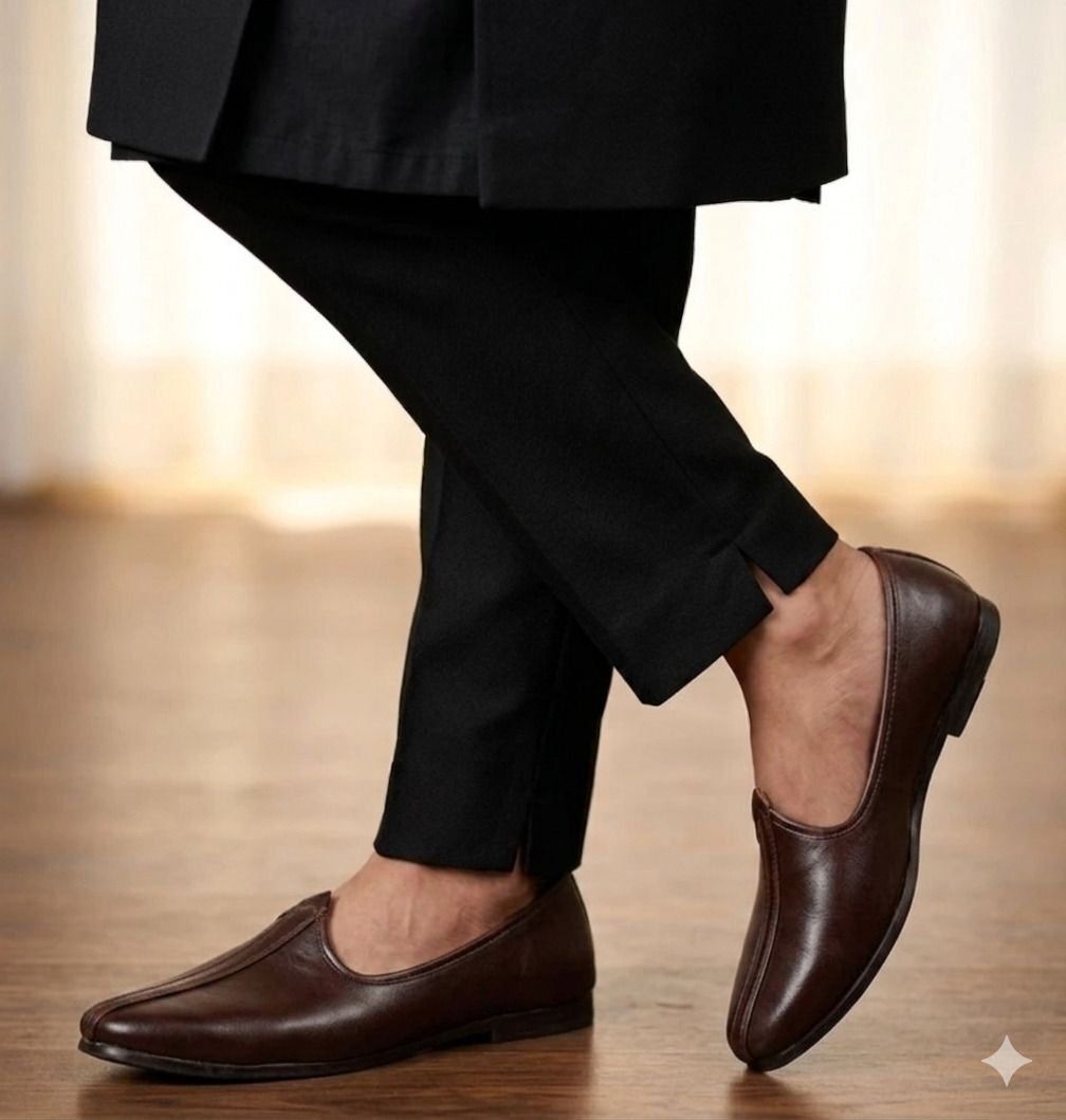jaipuriya Men"s dark brown traditional Jalsa,comfortable ethnic footwear For Men BROWN Slip On For Men-picture-26