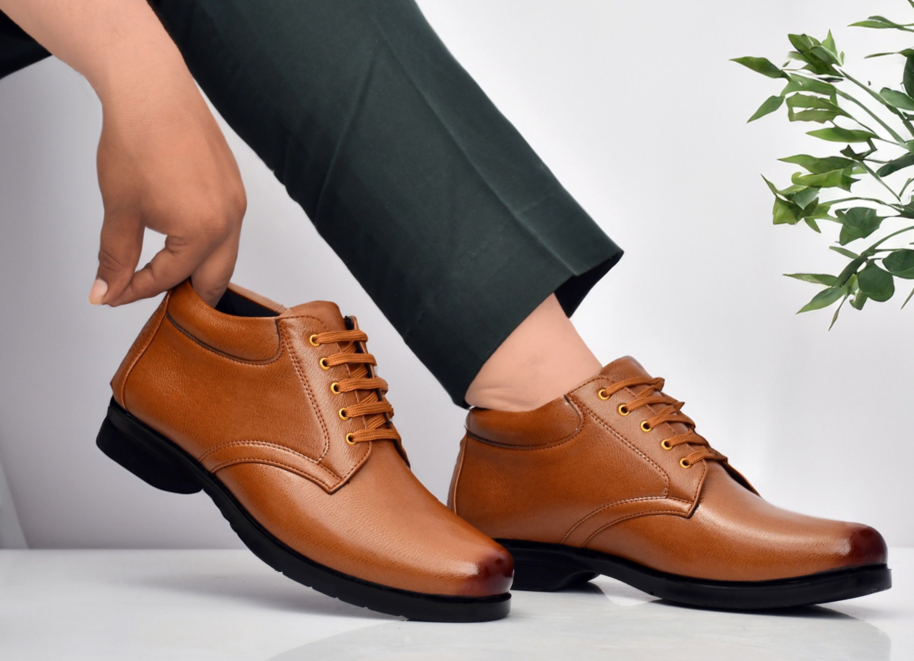 zixer Leather Mid-Top Formal Shoes Men's/Office Leather Shoe For Men/Derby Formal Shoe Lace Up For Men-picture-15