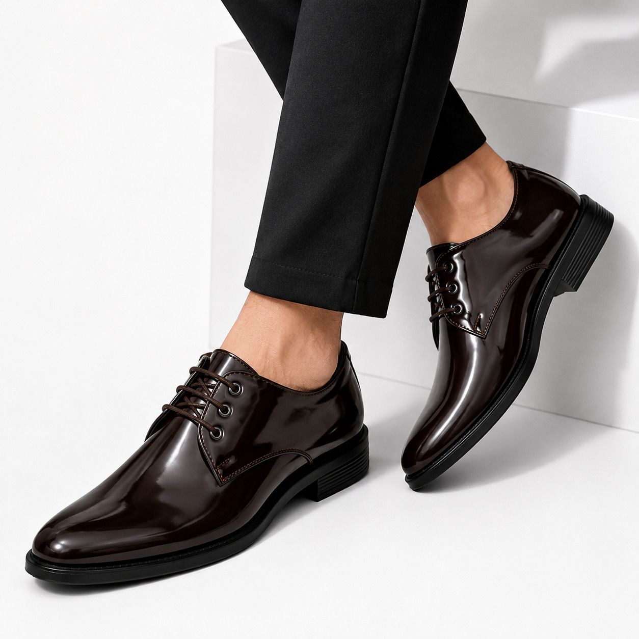 Brown Patent Formal Shoe for Mens ) Party Wear For Men-image-30