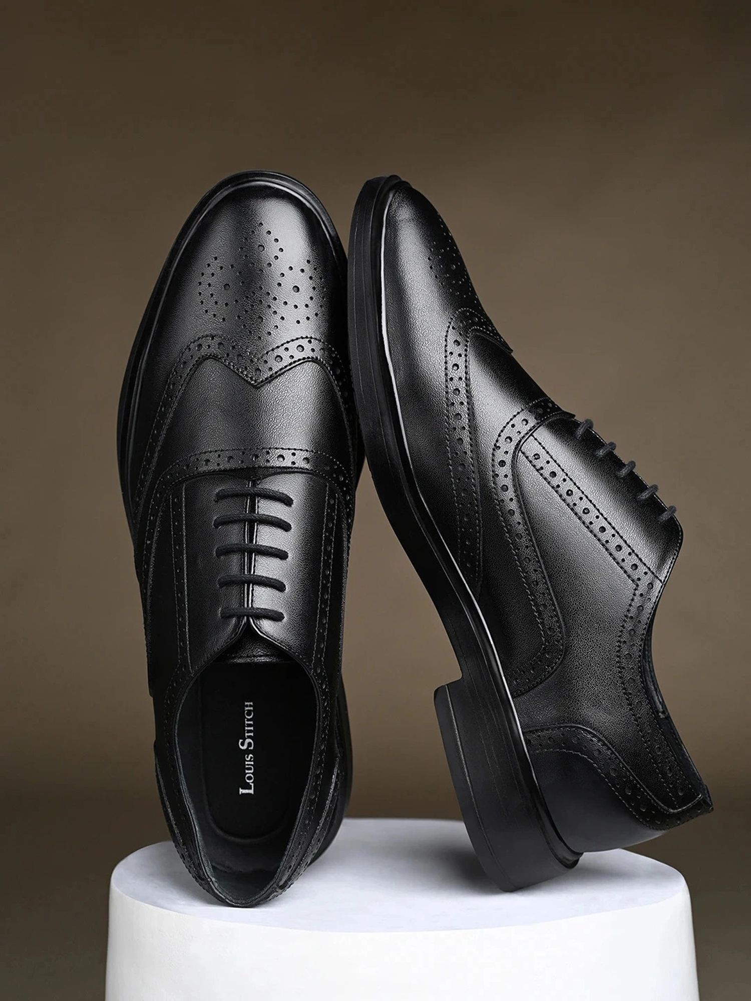 Jet Black Lightweight Formal Brogue Shoes for men, LSFXBG Lace Up For Men-image-17