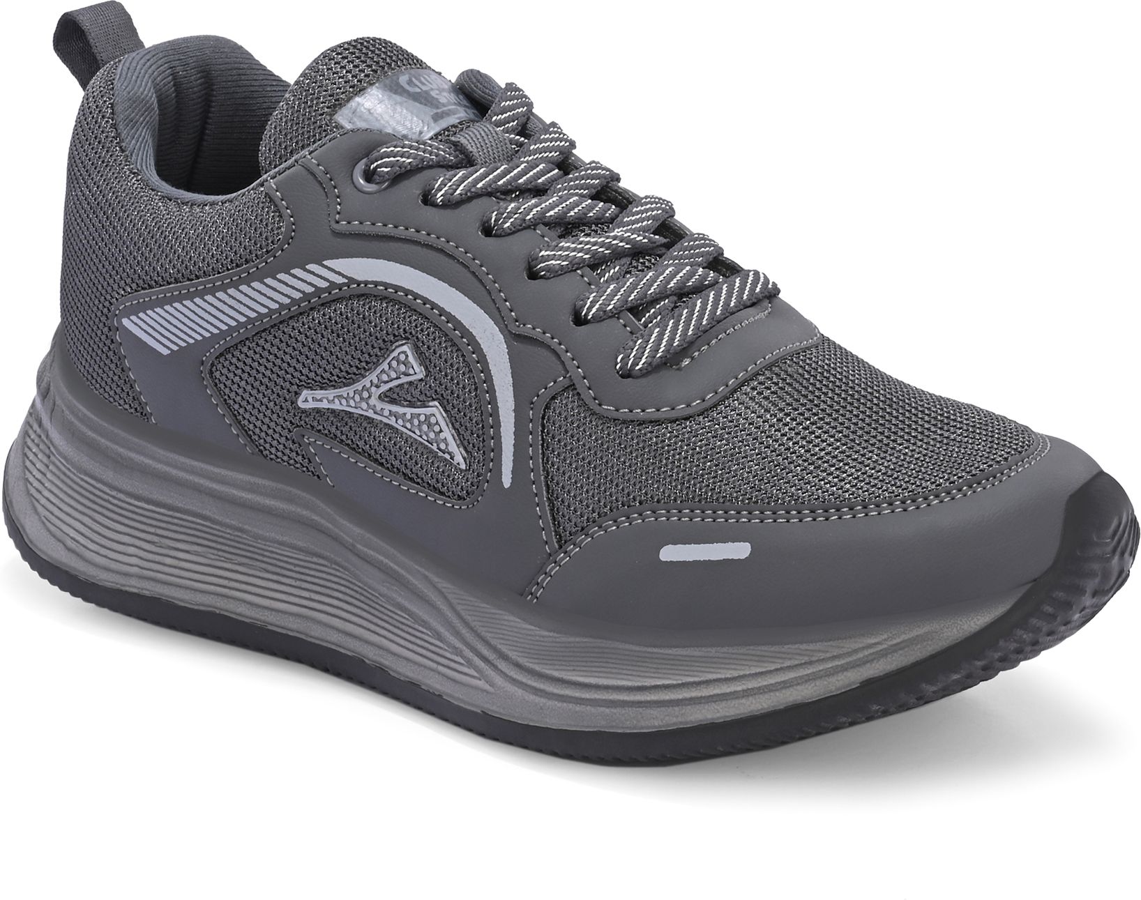 Men's Grey Lightweight Mesh Running Shoes Breathable Sports Sneakers Casuals For Men-image-14